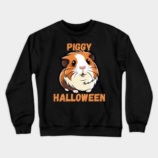 Cute Halloween Guinea Pig With Pumpkin Funny Halloween Gifts For Guinea Pigs Lover Crewneck Sweatshirt